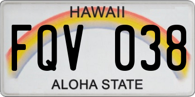 HI license plate FQV038