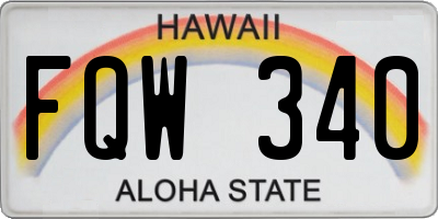 HI license plate FQW340