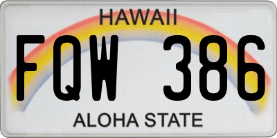 HI license plate FQW386