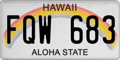HI license plate FQW683