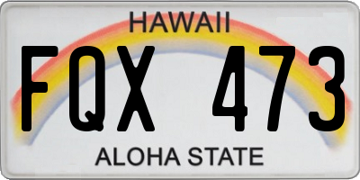 HI license plate FQX473