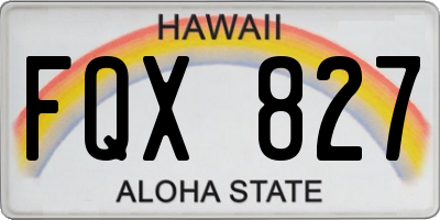HI license plate FQX827