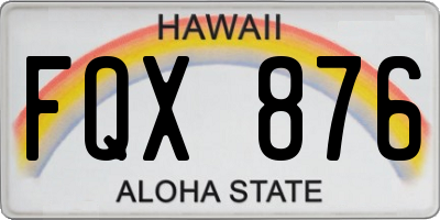 HI license plate FQX876