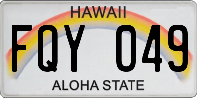 HI license plate FQY049