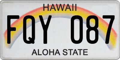 HI license plate FQY087