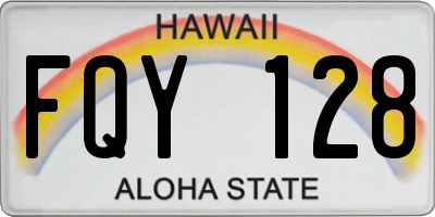 HI license plate FQY128