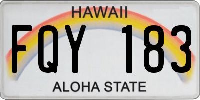 HI license plate FQY183