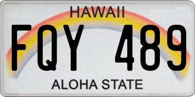 HI license plate FQY489