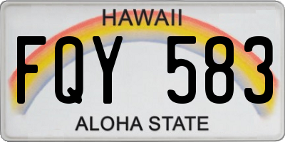 HI license plate FQY583