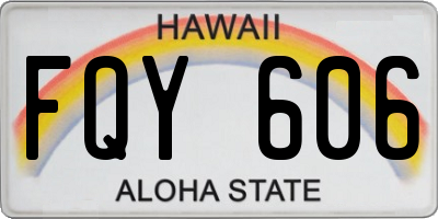 HI license plate FQY606