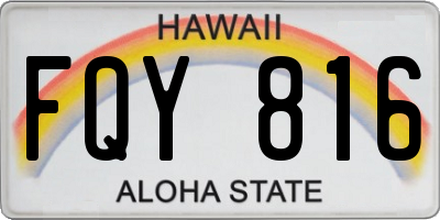 HI license plate FQY816