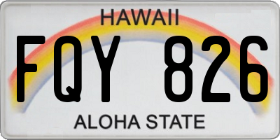 HI license plate FQY826