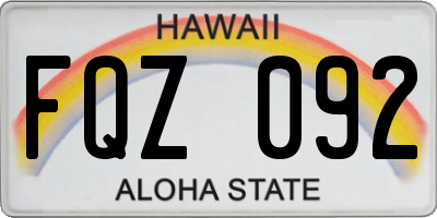 HI license plate FQZ092