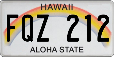 HI license plate FQZ212