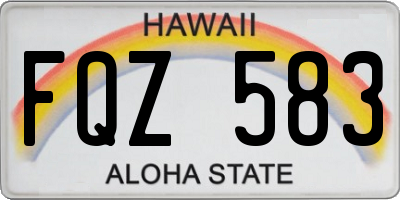 HI license plate FQZ583