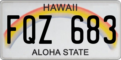 HI license plate FQZ683