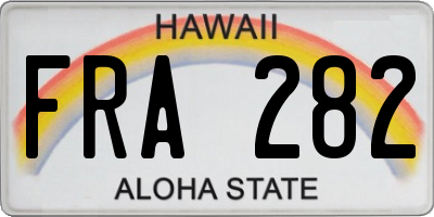 HI license plate FRA282