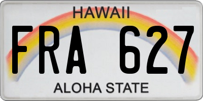 HI license plate FRA627