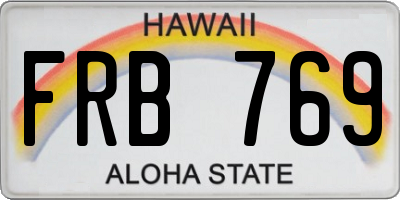 HI license plate FRB769