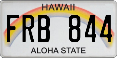 HI license plate FRB844