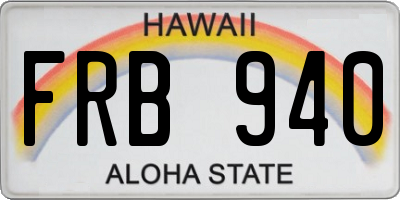 HI license plate FRB940