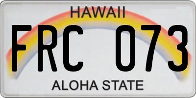 HI license plate FRC073
