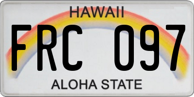 HI license plate FRC097