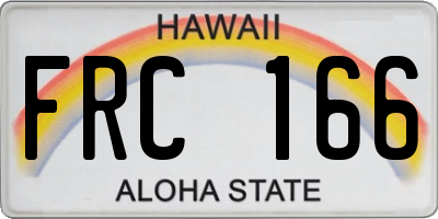 HI license plate FRC166