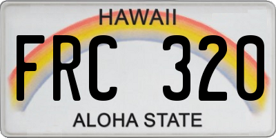 HI license plate FRC320