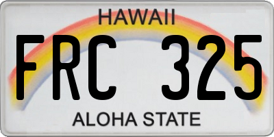 HI license plate FRC325