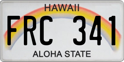 HI license plate FRC341