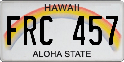 HI license plate FRC457