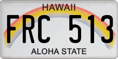 HI license plate FRC513