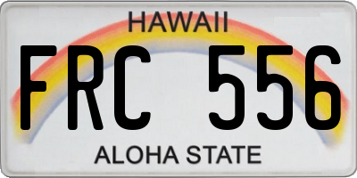 HI license plate FRC556
