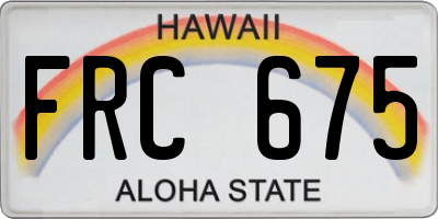 HI license plate FRC675