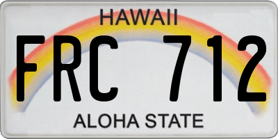 HI license plate FRC712