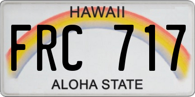 HI license plate FRC717