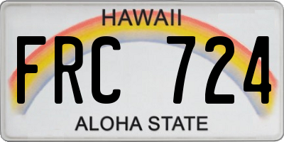 HI license plate FRC724