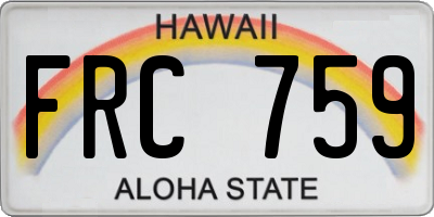 HI license plate FRC759
