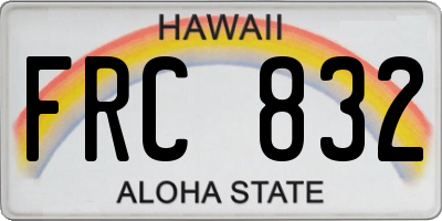 HI license plate FRC832