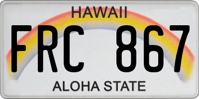 HI license plate FRC867