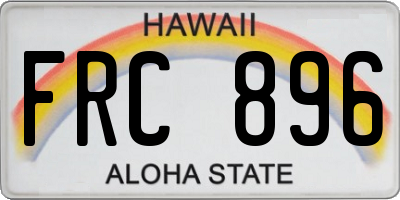HI license plate FRC896