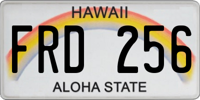 HI license plate FRD256
