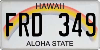 HI license plate FRD349