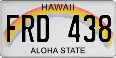 HI license plate FRD438