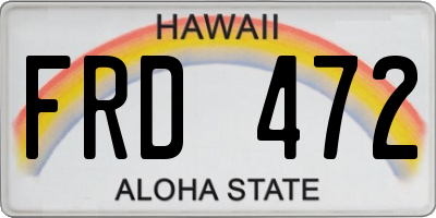 HI license plate FRD472
