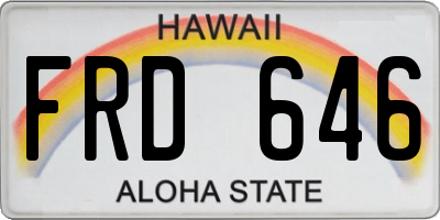 HI license plate FRD646