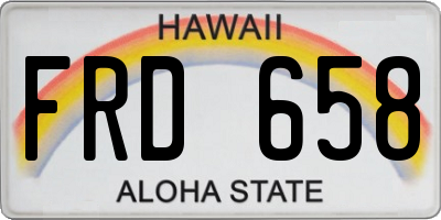 HI license plate FRD658
