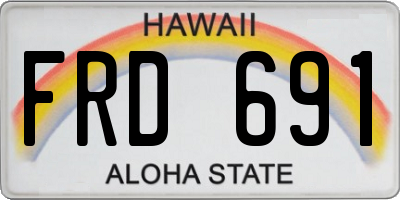 HI license plate FRD691