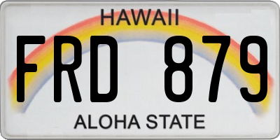 HI license plate FRD879